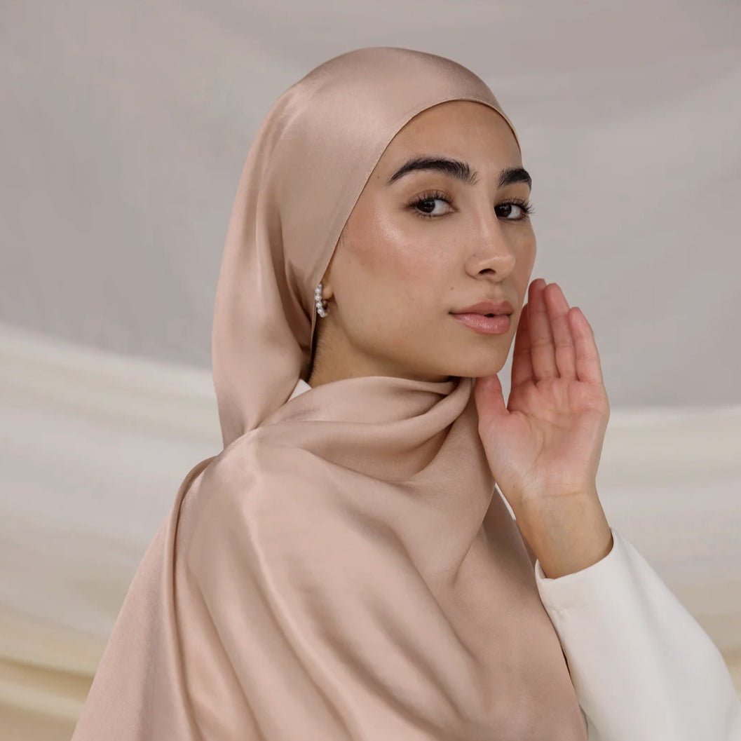 Versatile Headscarf Solid Color Satin Hijab (MH168)