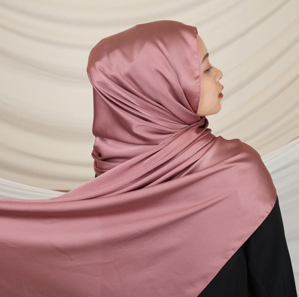 Versatile Headscarf Solid Color Satin Hijab (MH168)