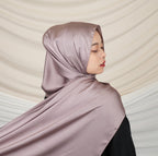 Versatile Headscarf Solid Color Satin Hijab (MH168)