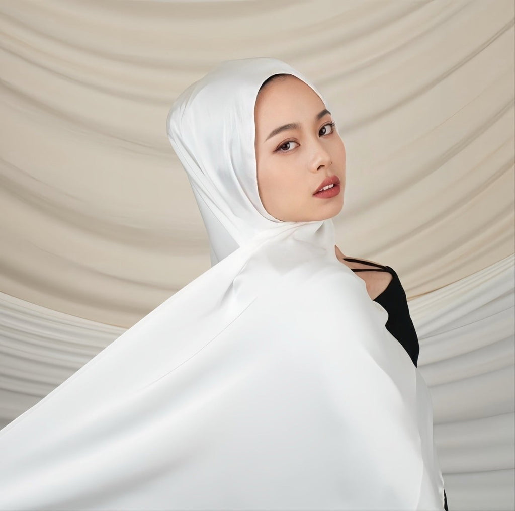 Versatile Headscarf Solid Color Satin Hijab (MH168)