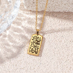 Versatile high-end letter rectangular pendant necklace（MAC228）(WITH GIFT BOX)