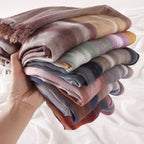 Versatile Printed Striped Pleated Shawl Hijab (MH180)