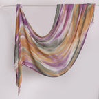 Versatile Printed Striped Pleated Shawl Hijab (MH180)