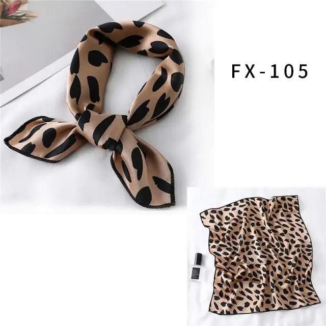 Versatile Square Silk Scarf For Women Fashionable Printed Small Neck Scarfs Office Lady Hair Band Foulard Hand For Female Bandana Shawl Stevvex