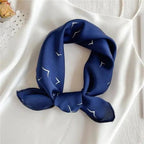 Versatile Square Silk Scarf For Women Fashionable Printed Small Neck Scarfs Office Lady Hair Band Foulard Hand For Female Bandana Shawl Stevvex