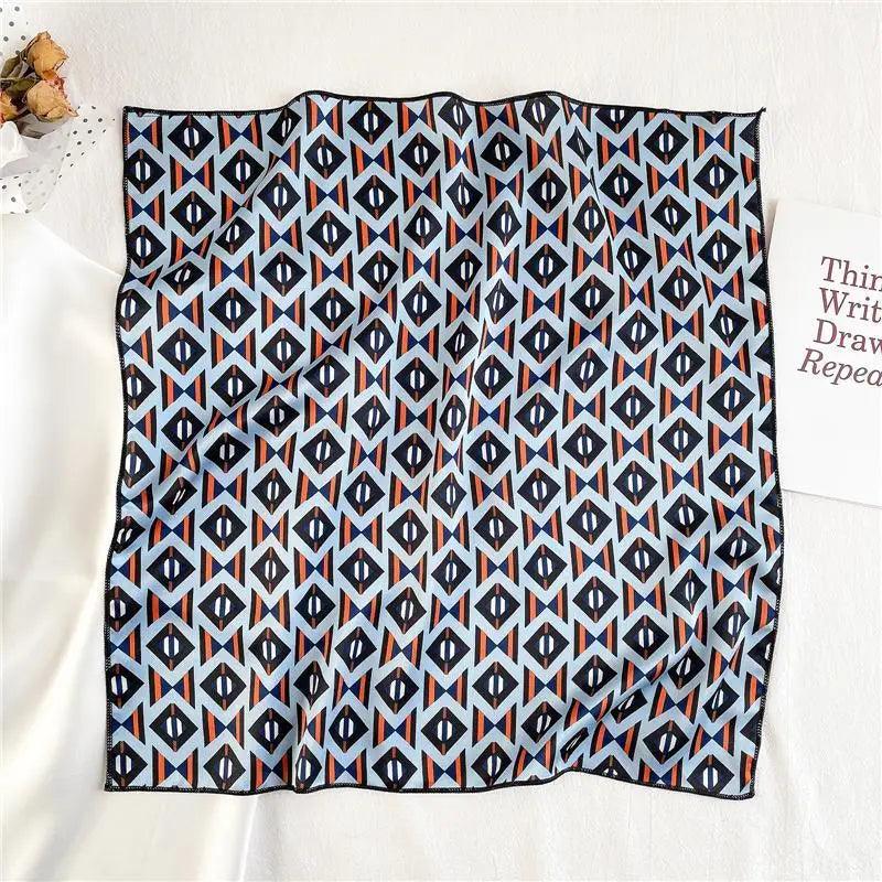 Versatile Square Silk Scarf For Women Fashionable Printed Small Neck Scarfs Office Lady Hair Band Foulard Hand For Female Bandana Shawl Stevvex