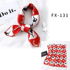 Versatile Square Silk Scarf For Women Fashionable Printed Small Neck Scarfs Office Lady Hair Band Foulard Hand For Female Bandana Shawl Stevvex