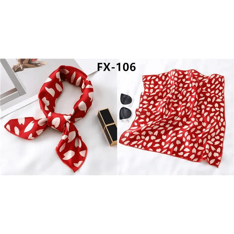 Versatile Square Silk Scarf For Women Fashionable Printed Small Neck Scarfs Office Lady Hair Band Foulard Hand For Female Bandana Shawl Stevvex