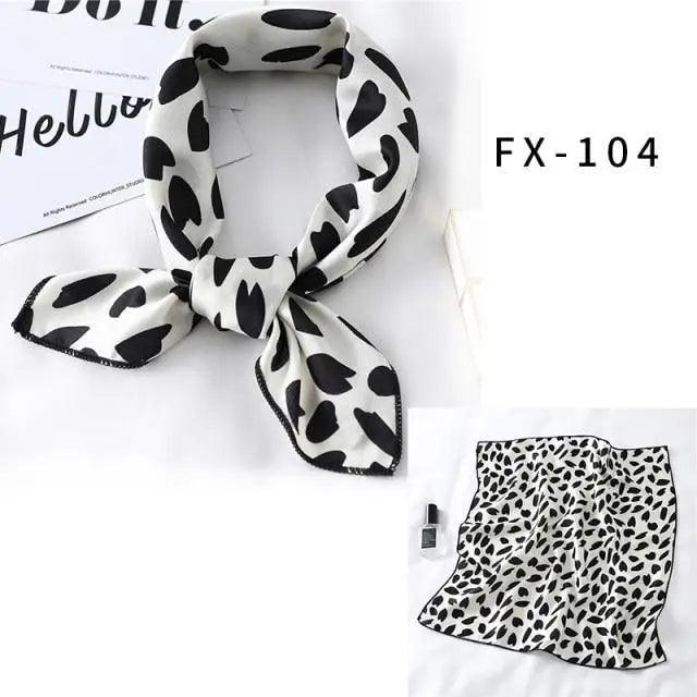 Versatile Square Silk Scarf For Women Fashionable Printed Small Neck Scarfs Office Lady Hair Band Foulard Hand For Female Bandana Shawl Stevvex