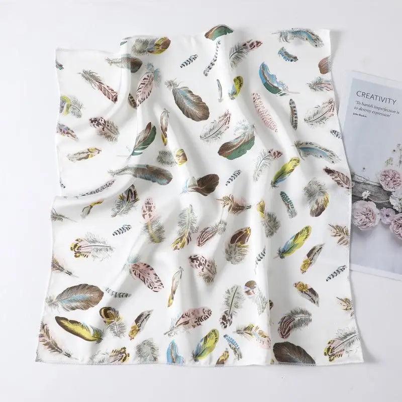Versatile Square Silk Scarf For Women Fashionable Printed Small Neck Scarfs Office Lady Hair Band Foulard Hand For Female Bandana Shawl Stevvex