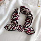 Versatile Square Silk Scarf For Women Fashionable Printed Small Neck Scarfs Office Lady Hair Band Foulard Hand For Female Bandana Shawl Stevvex