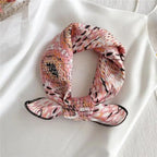Versatile Square Silk Scarf For Women Fashionable Printed Small Neck Scarfs Office Lady Hair Band Foulard Hand For Female Bandana Shawl Stevvex