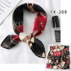 Versatile Square Silk Scarf For Women Fashionable Printed Small Neck Scarfs Office Lady Hair Band Foulard Hand For Female Bandana Shawl Stevvex