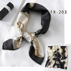 Versatile Square Silk Scarf For Women Fashionable Printed Small Neck Scarfs Office Lady Hair Band Foulard Hand For Female Bandana Shawl Stevvex