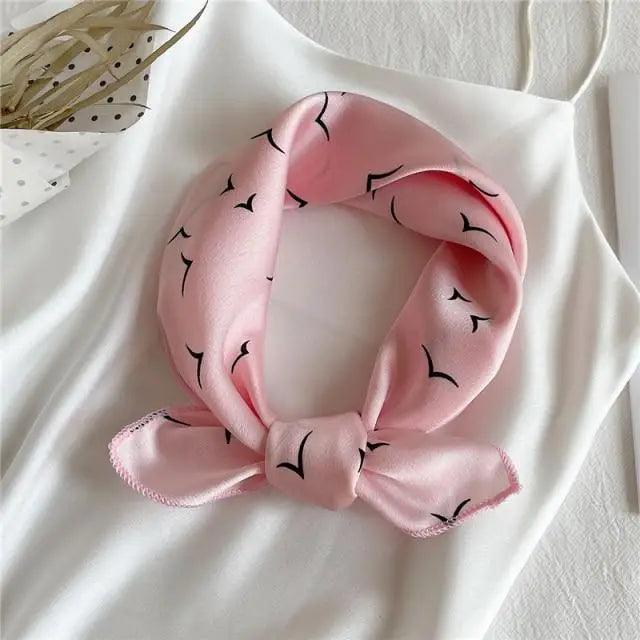 Versatile Square Silk Scarf For Women Fashionable Printed Small Neck Scarfs Office Lady Hair Band Foulard Hand For Female Bandana Shawl Stevvex