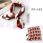 Versatile Square Silk Scarf For Women Fashionable Printed Small Neck Scarfs Office Lady Hair Band Foulard Hand For Female Bandana Shawl Stevvex