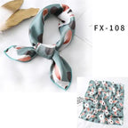 Versatile Square Silk Scarf For Women Fashionable Printed Small Neck Scarfs Office Lady Hair Band Foulard Hand For Female Bandana Shawl Stevvex