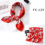 Versatile Square Silk Scarf For Women Fashionable Printed Small Neck Scarfs Office Lady Hair Band Foulard Hand For Female Bandana Shawl Stevvex