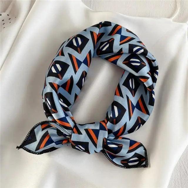 Versatile Square Silk Scarf For Women Fashionable Printed Small Neck Scarfs Office Lady Hair Band Foulard Hand For Female Bandana Shawl Stevvex