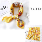 Versatile Square Silk Scarf For Women Fashionable Printed Small Neck Scarfs Office Lady Hair Band Foulard Hand For Female Bandana Shawl Stevvex