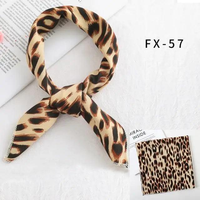 Versatile Square Silk Scarf For Women Fashionable Printed Small Neck Scarfs Office Lady Hair Band Foulard Hand For Female Bandana Shawl Stevvex