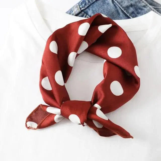 Versatile Square Silk Scarf For Women Fashionable Printed Small Neck Scarfs Office Lady Hair Band Foulard Hand For Female Bandana Shawl Stevvex