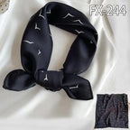 Versatile Square Silk Scarf For Women Fashionable Printed Small Neck Scarfs Office Lady Hair Band Foulard Hand For Female Bandana Shawl Stevvex