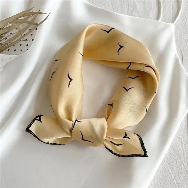 Versatile Square Silk Scarf For Women Fashionable Printed Small Neck Scarfs Office Lady Hair Band Foulard Hand For Female Bandana Shawl Stevvex