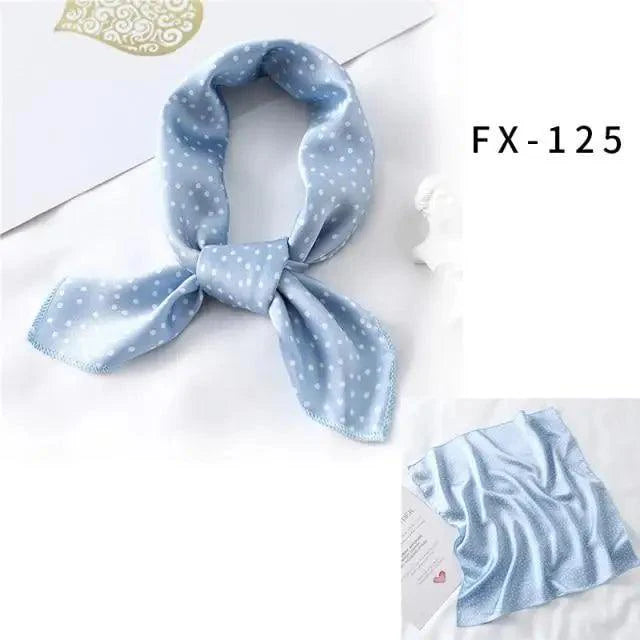 Versatile Square Silk Scarf For Women Fashionable Printed Small Neck Scarfs Office Lady Hair Band Foulard Hand For Female Bandana Shawl Stevvex