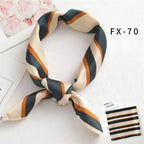 Versatile Square Silk Scarf For Women Fashionable Printed Small Neck Scarfs Office Lady Hair Band Foulard Hand For Female Bandana Shawl Stevvex