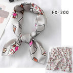 Versatile Square Silk Scarf For Women Fashionable Printed Small Neck Scarfs Office Lady Hair Band Foulard Hand For Female Bandana Shawl Stevvex