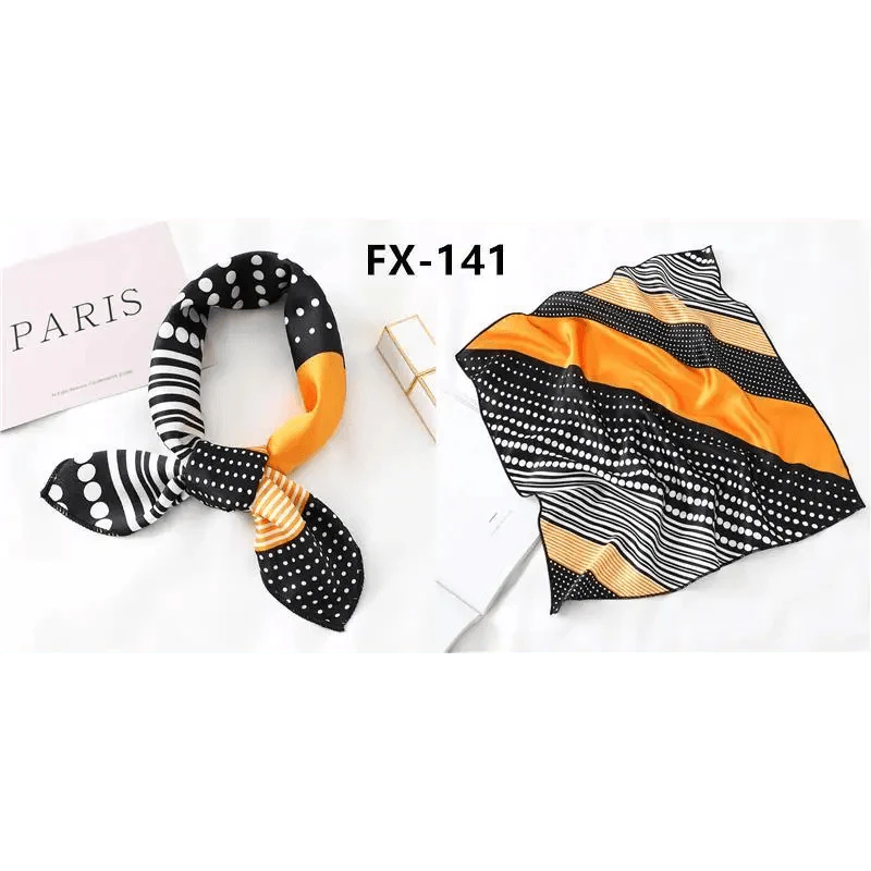 Versatile Square Silk Scarf For Women Fashionable Printed Small Neck Scarfs Office Lady Hair Band Foulard Hand For Female Bandana Shawl Stevvex