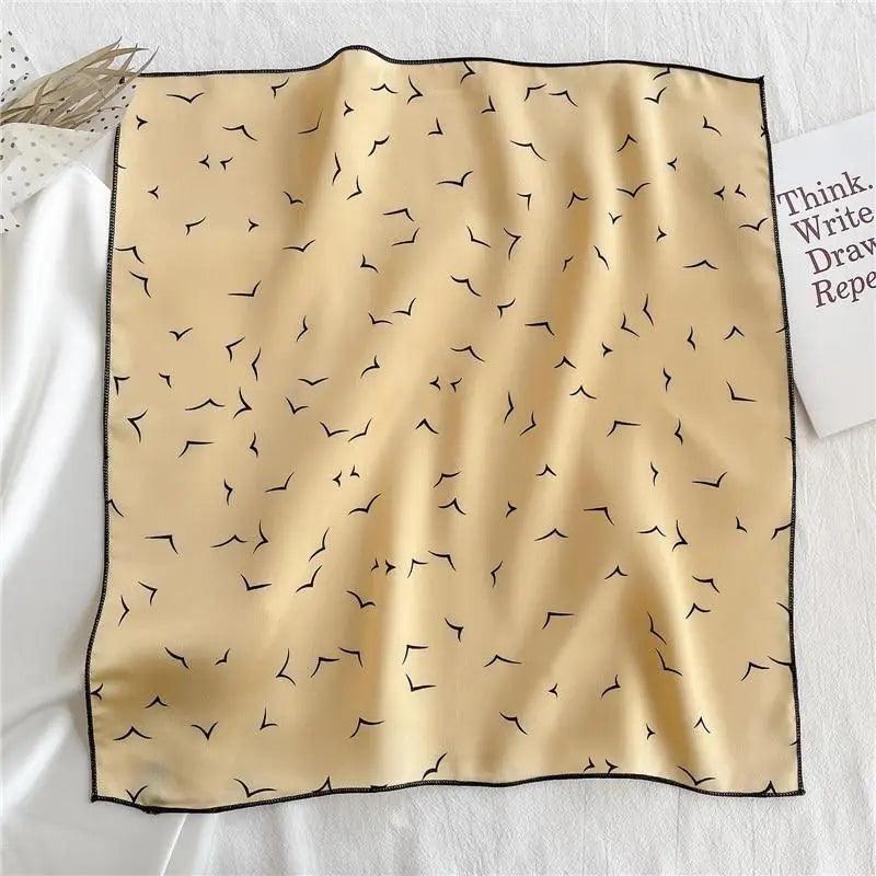 Versatile Square Silk Scarf For Women Fashionable Printed Small Neck Scarfs Office Lady Hair Band Foulard Hand For Female Bandana Shawl Stevvex