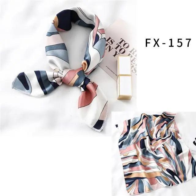Versatile Square Silk Scarf For Women Fashionable Printed Small Neck Scarfs Office Lady Hair Band Foulard Hand For Female Bandana Shawl Stevvex