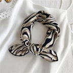 Versatile Square Silk Scarf For Women Fashionable Printed Small Neck Scarfs Office Lady Hair Band Foulard Hand For Female Bandana Shawl Stevvex