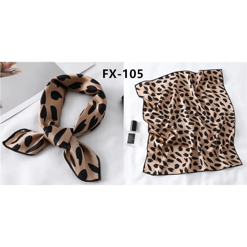 Versatile Square Silk Scarf For Women Fashionable Printed Small Neck Scarfs Office Lady Hair Band Foulard Hand For Female Bandana Shawl Stevvex