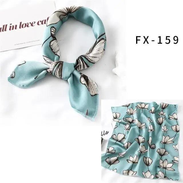 Versatile Square Silk Scarf For Women Fashionable Printed Small Neck Scarfs Office Lady Hair Band Foulard Hand For Female Bandana Shawl Stevvex