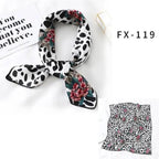 Versatile Square Silk Scarf For Women Fashionable Printed Small Neck Scarfs Office Lady Hair Band Foulard Hand For Female Bandana Shawl Stevvex