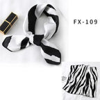 Versatile Square Silk Scarf For Women Fashionable Printed Small Neck Scarfs Office Lady Hair Band Foulard Hand For Female Bandana Shawl Stevvex