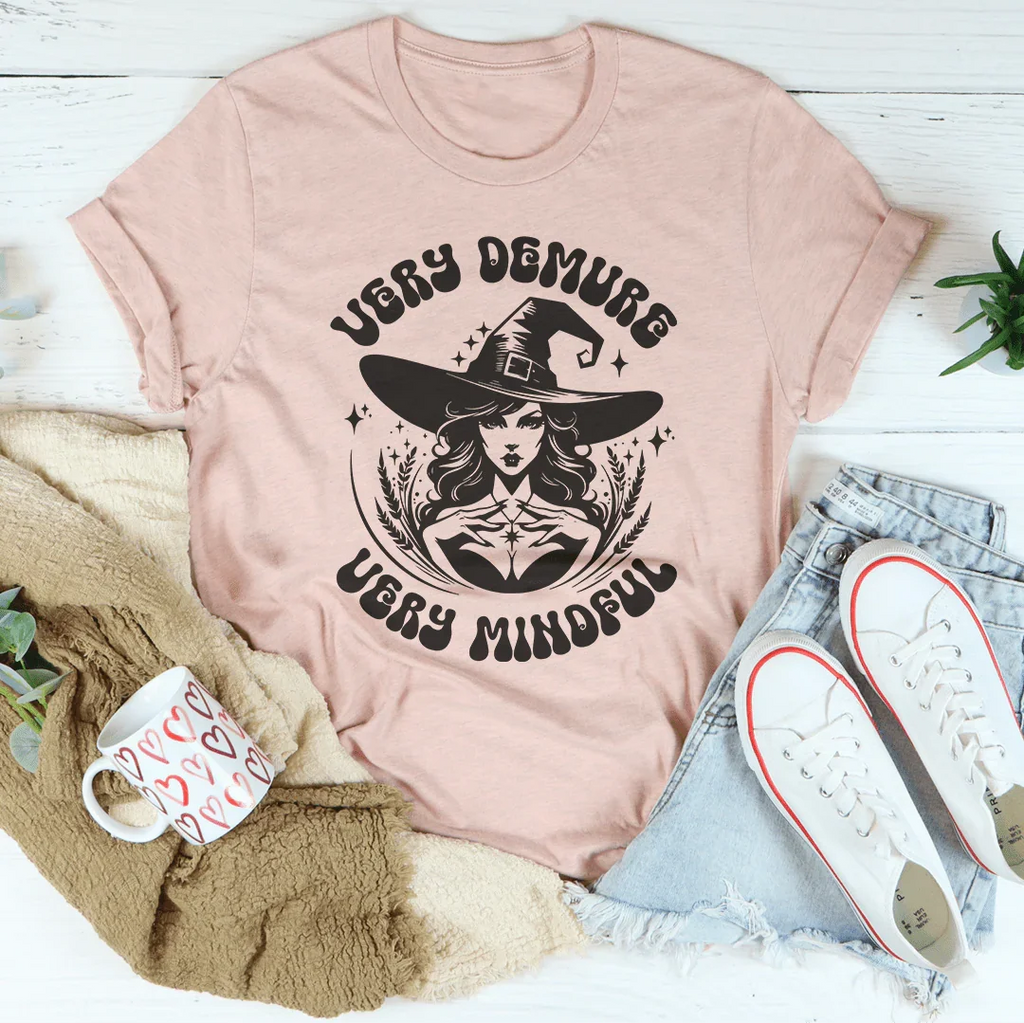 Very Demure Very Mindful Tee Peachy Sunday
