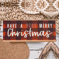 Red Buffalo Check Christmas Sign - Farmhouse Holiday Wooden Wall Decor BandsCo Straps