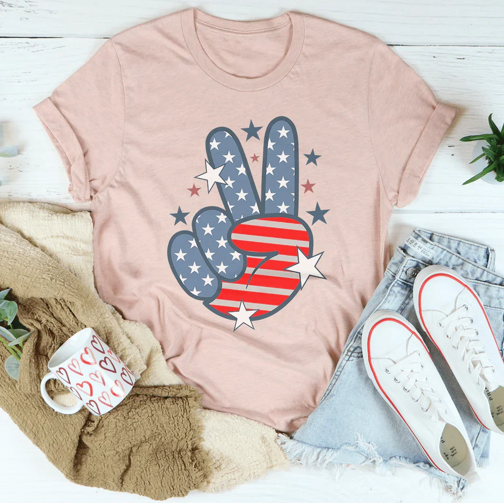 Victory America Tee Peachy Sunday