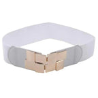 Vintage Black Square Elastic Buckle Belts Elegant Design High Quality Party Dress Waist Belt Cute Women Gift Stevvex