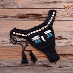 Vintage Blue Bikinis 2 Piece Halter Bikini Set Women High Waist Sequin Swimsuit  Set Handmade Crochet High Quality Swimsuit Women Push Up Swimwear Knitted Beach Wear Bathing Suit