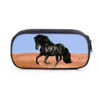 Vintage Cartoon Print Students Pencil Case Classic Theme Makeup Cosmetic Bags Elegant Stationery Pouch Stevvex