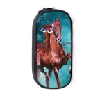 Vintage Cartoon Print Students Pencil Case Classic Theme Makeup Cosmetic Bags Elegant Stationery Pouch Stevvex