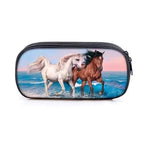 Vintage Cartoon Print Students Pencil Case Classic Theme Makeup Cosmetic Bags Elegant Stationery Pouch Stevvex