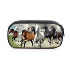 Vintage Cartoon Print Students Pencil Case Classic Theme Makeup Cosmetic Bags Elegant Stationery Pouch Stevvex