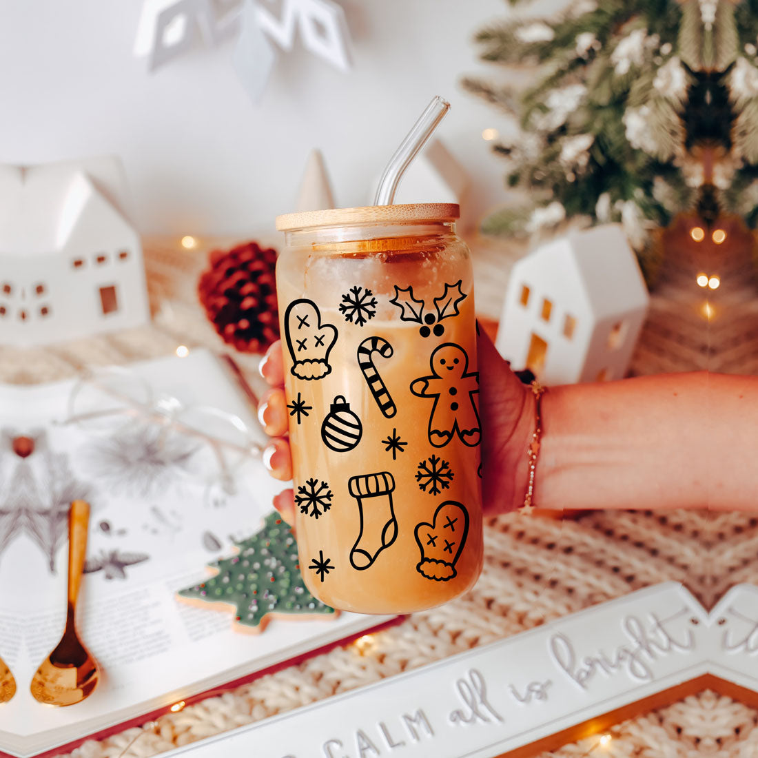 Vintage Christmas 17oz Can Cup - Limited Edition Holiday Collectible Mug BandsCo Straps