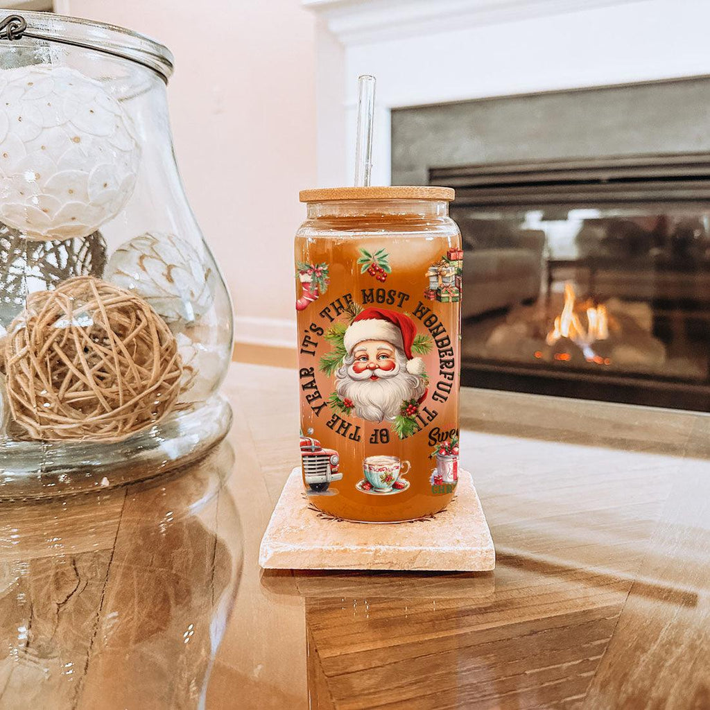 Vintage Christmas 17oz Can Cup - Retro Holiday Tumbler With Nostalgic Graphics